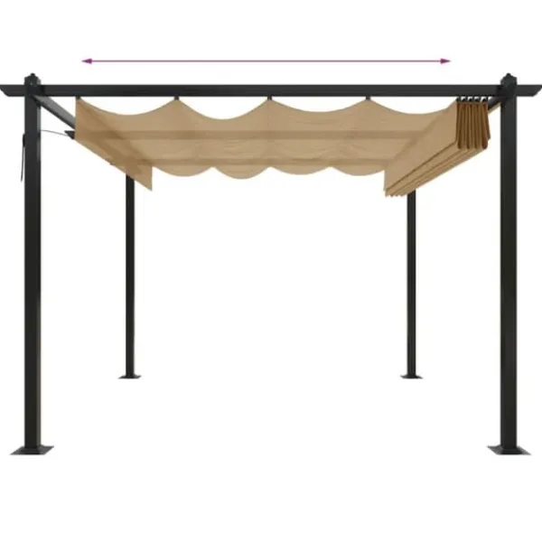 Paviljong med infällbart tak 3x3 m taupe - Paviljong - Paviljonger - Home & Living