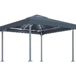 Paviljong med ljusslinga LED 300x300 cm antracit aluminium Tält & Lusthus