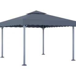 Paviljong med ljusslinga LED 300x300 cm antracit aluminium Tält & Lusthus