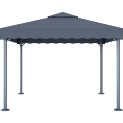 Paviljong med ljusslinga LED 300x300 cm antracit aluminium Tält & Lusthus
