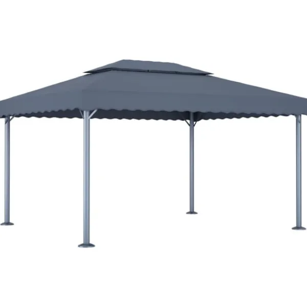 Online Paviljong med ljusslinga LED 400x300 cm antracit aluminium Tält & Lusthus