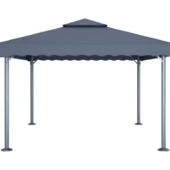 Online Paviljong med ljusslinga LED 400x300 cm antracit aluminium Tält & Lusthus