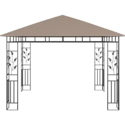 Clearance Paviljong med myggnät 3x3x2,73 m taupe 180 g/m² Tält & Lusthus