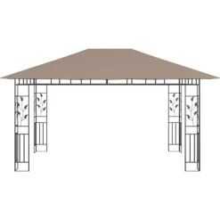 New Paviljong med myggnät 4x3x2,73 m taupe 180 g/m² Tält & Lusthus