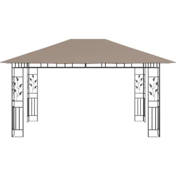 New Paviljong med myggnät 4x3x2,73 m taupe 180 g/m² Tält & Lusthus