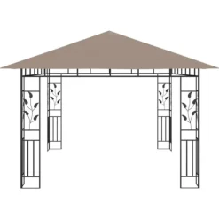 New Paviljong med myggnät 4x3x2,73 m taupe 180 g/m² Tält & Lusthus
