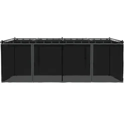 Clearance Paviljong med nätväggar - Rostbeständig Stålram | Färg: Antracit | Storlek: 6x3 m Valvbågar, Spaljéer, Bersåer & Pergolor