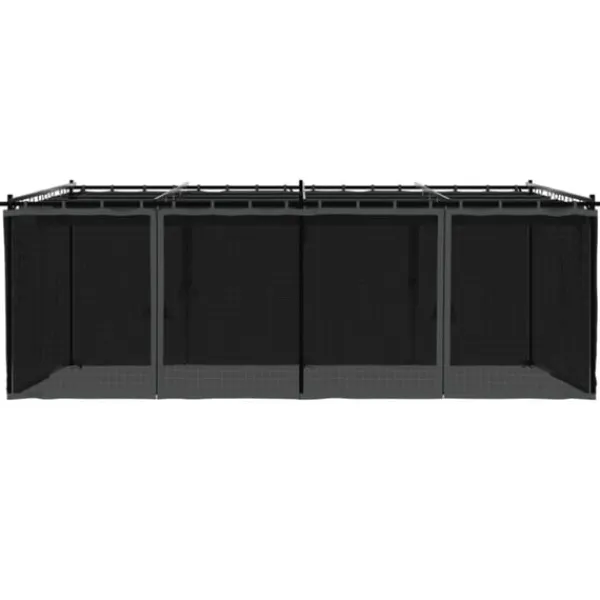 vidaXL Paviljong med nätväggar antracit 6x3 m stål