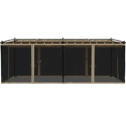 vidaXL Paviljong med nätväggar taupe 6x3 m stål