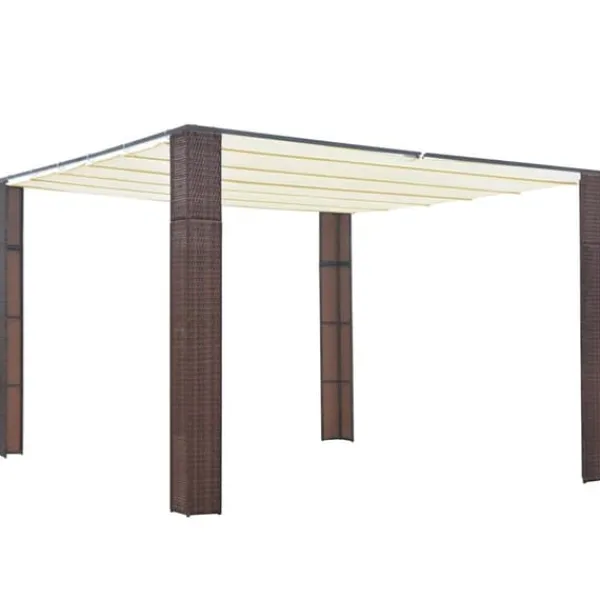 vidaXL Paviljong med tak konstrotting 300x300x220 cm brun och gräddvit