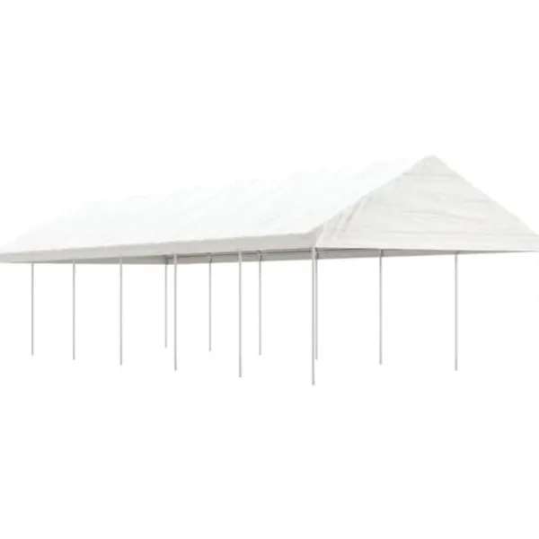 vidaXL Paviljong med tak vit 13,38x4,08x3,22 m polyeten