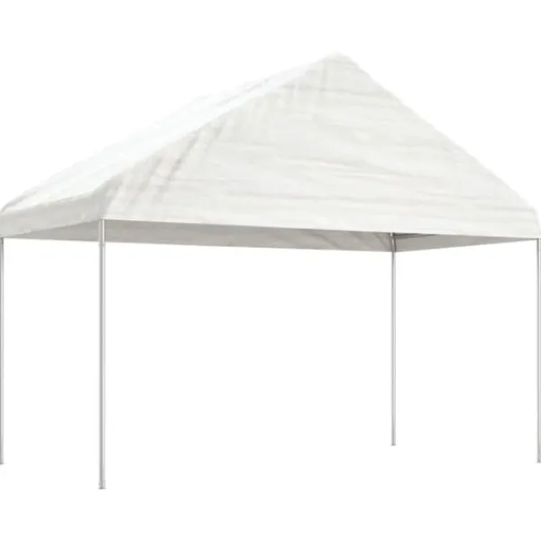 vidaXL Paviljong med tak vit 13,38x4,08x3,22 m polyeten