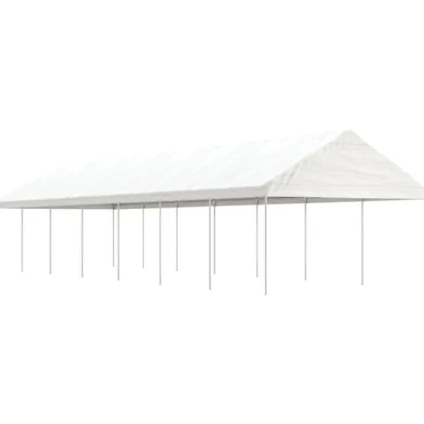 Outlet Paviljong med tak vit 15,61x4,08x3,22 m polyeten Tält & Lusthus