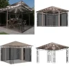 New Paviljong myggnät och ljusslinga LED 3x3x2,73 m taupe 180 g/m² - Paviljong - Paviljonger - Home & Living Tält & Lusthus