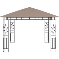 New Paviljong myggnät och ljusslinga LED 3x3x2,73 m taupe 180 g/m² - Paviljong - Paviljonger - Home & Living Tält & Lusthus
