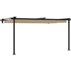 Sale Paviljong Taupe 400 x 300 x 200 cm Polyester Valvbågar, Spaljéer, Bersåer & Pergolor