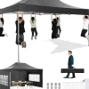 Paviljong, Vattentät, Vindskyddande, Höjdjusterbar,Svart, 3x4.5M