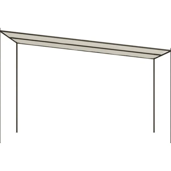 Outlet Paviljong vit 4x4 m 180 g/m² tyg och stål Valvbågar, Spaljéer, Bersåer & Pergolor