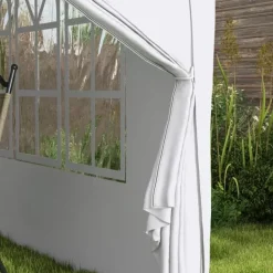 Sale Paviljong 3x3 m med 4 sidoväggar & fönster, UV-skydd, stål/oxford, väska, vit Tält & Lusthus