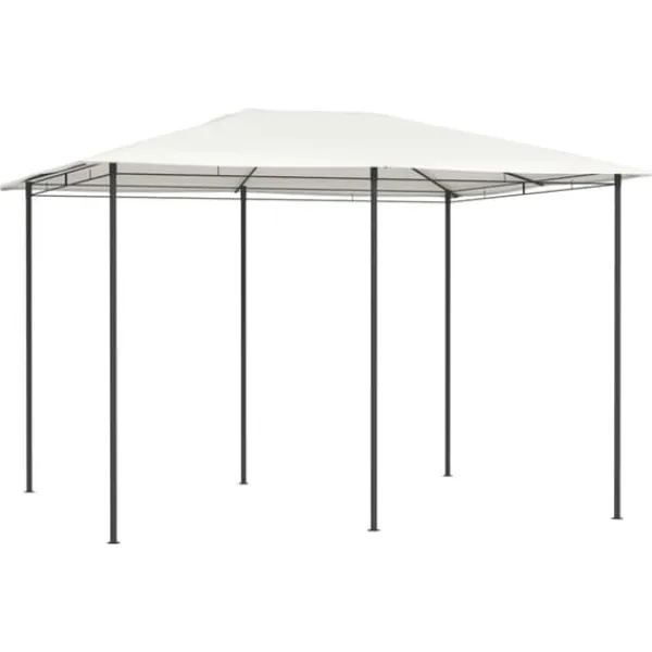 Best Paviljong 3x4 m med massiv stålkonstruktion - Utomhusskydd för fester | Färg: Gräddvit | Storlek: 3x4x2,6 m Tält & Lusthus