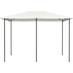 Best Paviljong 3x4 m med massiv stålkonstruktion - Utomhusskydd för fester | Färg: Gräddvit | Storlek: 3x4x2,6 m Tält & Lusthus