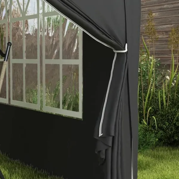 Best Paviljong 3x3 m, vattenavvisande och vintertålig pop-up UV-skydd 50+, 4 sidoväggar och väska, svart Tält & Lusthus