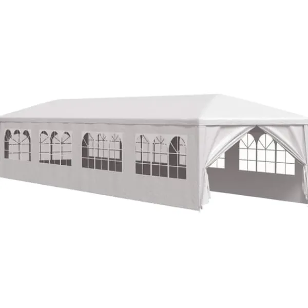 Paviljong 3x12 m vit - Partytält med sidopaneler | Färg: Vit | Storlek: 3x12 m Tält & Lusthus