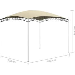 Sale Paviljong 3x4x2,65 m - Stålkonstruktion med PA-beläggning | Färg: Gräddvit | Storlek: 3x4x2,65 m Tält & Lusthus