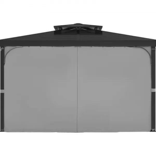 Online Paviljonggardiner, 284x284x204 cm, Grå, Vattentät Polyester Tält & Lusthus