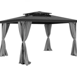 Paviljonggardiner, 283x340x203,5 cm, Grå, Polyester