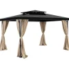 Paviljonggardiner, 340x283x203 cm, Khaki, Vattentät polyester