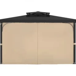 Paviljonggardiner, 340x283x203 cm, Khaki, Vattentät polyester