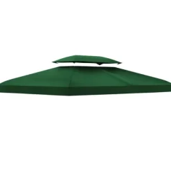 Paviljong/Gazebo Ersättningstak - 4 x 3 m - Dubbelt Tak - UV-skydd - Grön Tält & Lusthus