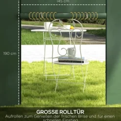 Paviljongsidor 2-pack 3x3/3x6 m, fönster & kardborre, vattentäta oxford, gröna