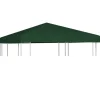 vidaXL Paviljongtak 310 g/m² 3x3 m grön