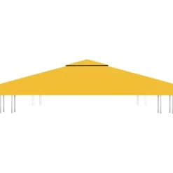 vidaXL Paviljongtak med ventilering 310 g/m² 3x3 m gul