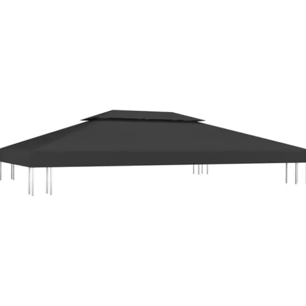 Paviljongtak med ventilering 310 g/m² 4x3 m svart - Paviljong - Paviljonger - Home & Living