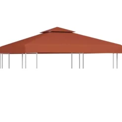vidaXL Paviljongtak med ventilering 310 g/m² 3x3 m terrakotta