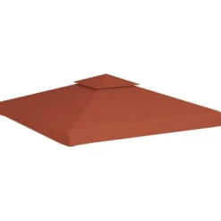 vidaXL Paviljongtak med ventilering 310 g/m² 3x3 m terrakotta