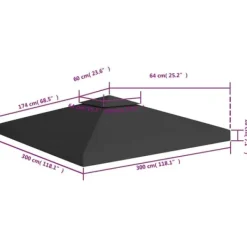 Best Paviljongtak med ventilering 310 g/m² 3x3 m svart - Paviljong - Paviljonger - Home & Living Tält & Lusthus