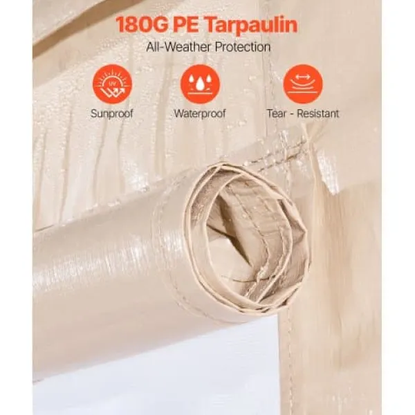 New Paviljongtak, 3,66x4,87 m, Beige, PE, Förvaring för alla väder Tält & Lusthus