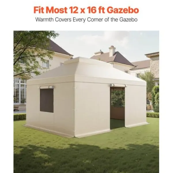 New Paviljongtak, 3,66x4,87 m, Beige, PE, Förvaring för alla väder Tält & Lusthus