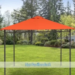 Best Paviljongtak 2,98x2,95 m, solskydd i polyester, orange Tält & Lusthus