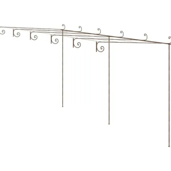 vidaXL Pergola antikbrun 6x3x2,5 m järn