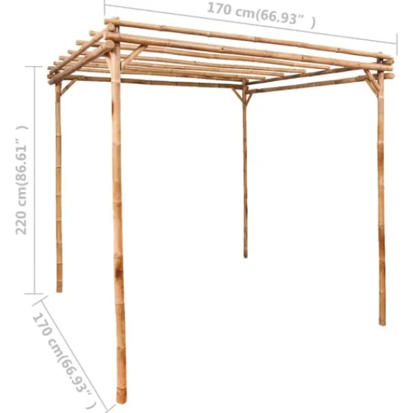 vidaXL Pergola bambu 170x170x220 cm