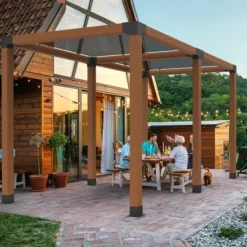 Pergola beslagssats, 4-vägs hörnbeslag 2 st, 14,2x14,2 cm, svart, stål