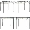 Clearance Pergola med indragbart tak gräddvit 3x3 m stål - Trädgårdsbåge - Trädgårdsbågar - Home & Living Valvbågar, Spaljéer, Bersåer & Pergolor