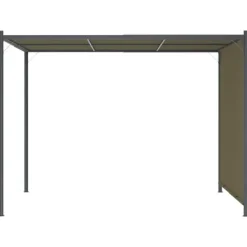 Pergola med infällbart tak 3x3 m - Justerbar utomhuslösning | Färg: Taupe | 180 g/m² Valvbågar, Spaljéer, Bersåer & Pergolor