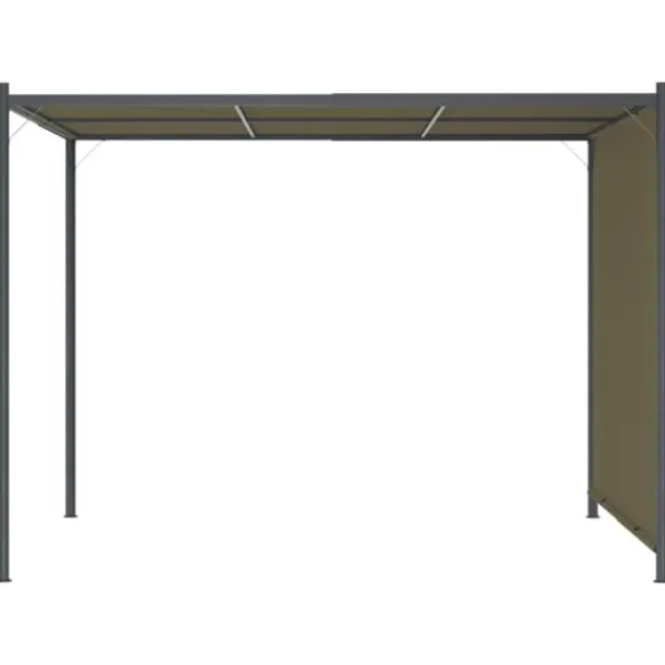 Pergola med infällbart tak 3x3 m - Justerbar utomhuslösning | Färg: Taupe | 180 g/m² Valvbågar, Spaljéer, Bersåer & Pergolor