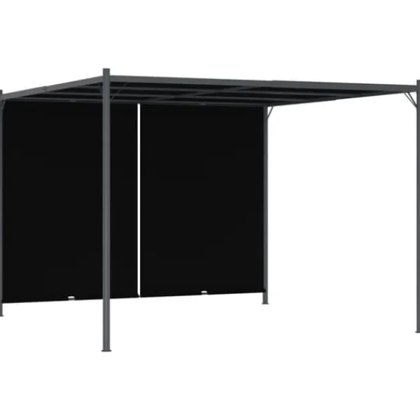 Pergola med infällbart tak 3x3 m - Justerbar skugga och skydd | Färg: Antracit | Storlek: 3x3 m